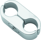 BikeMaster 2 Lines Cable Clamp - Silver