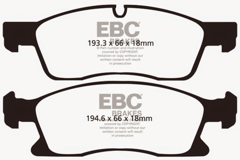 EBC 11+ Dodge Durango 3.6 Ultimax2 Front Brake Pads