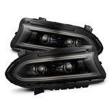 AlphaRex 15-23 Dodge Charger LUXX LED Proj Headlights Alpha-Black w/Actv Light & Seq.Sig / SB DRL