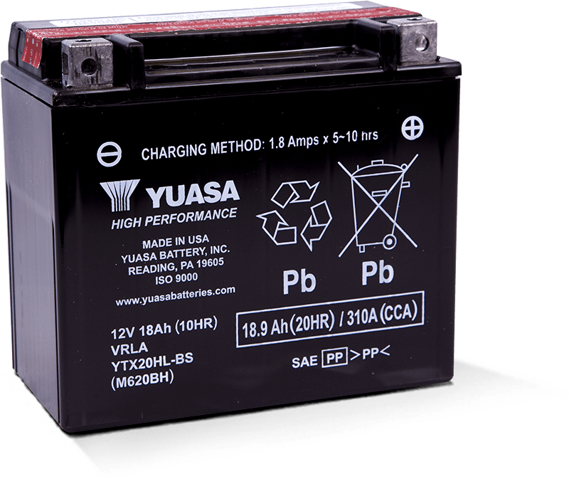 Yuasa YTX20HL-BS High Performance AGM Battery w/Bottle