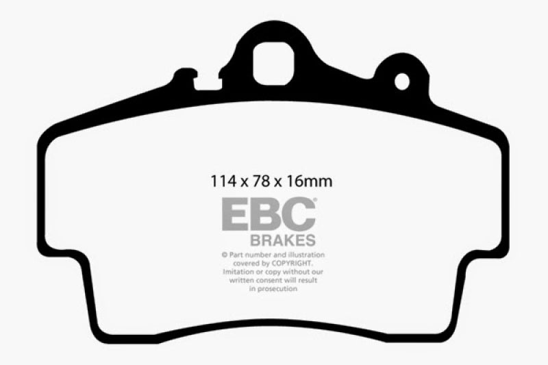 EBC 97-99 Porsche Boxster (Cast Iron Rotors only) 2.5 Yellowstuff Front Brake Pads