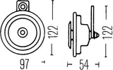 Hella Sharptone Horn Kit 12V 415/350Hz Yellow (3BB922000731 = H31000001) (Min Qty 360)