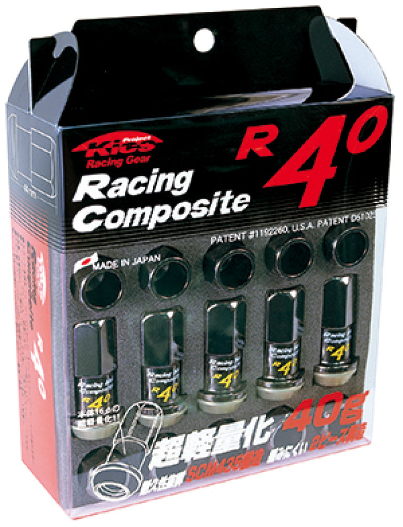 Project Kics 12x1.25 R40 Lug Nuts - Black (20 Pcs)