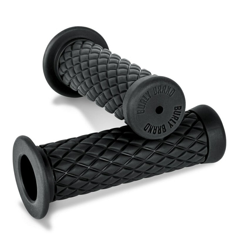 Burly Brand Rubber Diamondback Grips 7/8in - Black