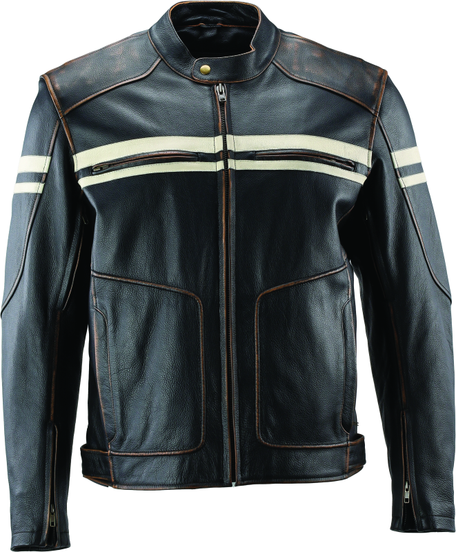 Kuryakyn Leather By River Road Hoodlum Vintage Leather Jacket Black - XL