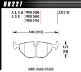 Hawk 92-98 BMW 318i DTC-30 Race Rear Brake Pads