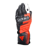 Dainese Carbon 4 Long Leather Gloves Black/Fluorescent-Red/White - XL