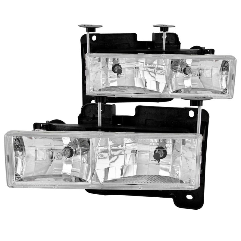 ANZO 1988-1998 Chevrolet C1500 Crystal Headlights Chrome