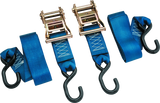 BikeMaster 2x84in Ratchet Tiedown Pair - Blue