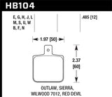 Hawk Sierra/Outlaw/Wilwood HP+ Street Brake Pads