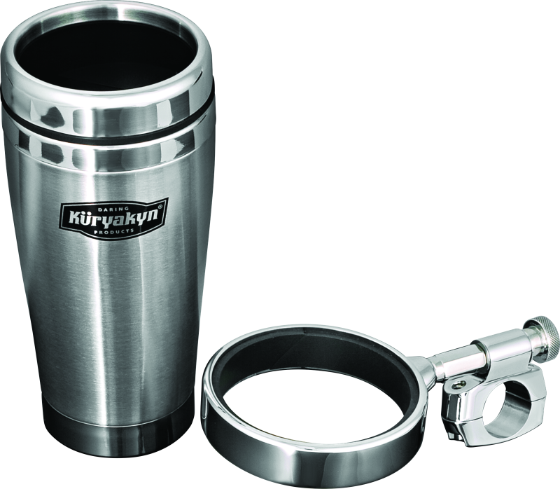 Kuryakyn Drink Holder With Stainless Steel Mug 1in Bar Clamp Chrome